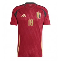 Camisa de Futebol Bélgica Orel Mangala #18 Equipamento Principal Europeu 2024 Manga Curta
